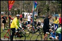 MA, Martha's Vineyard, Bicylists after the Tour